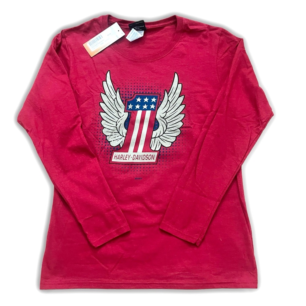 NWT Womens Harley-Davidson Red Long Sleeve Shirt